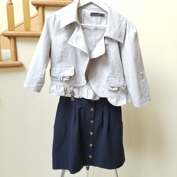 Juicy Couture Button Front Navy Mini Skirt Size L - Picture 12 of 12